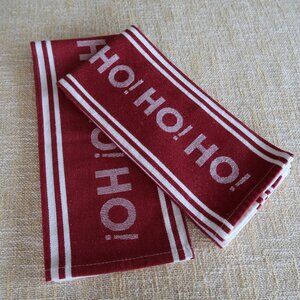 Lot of 2 Ho! Ho! Ho! Christmas Holiday Dish Towels 100% Cotton
